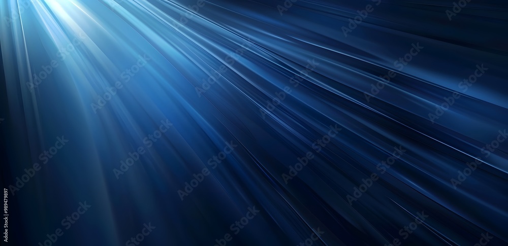 Abstract Blue Light Rays Blurred Background
