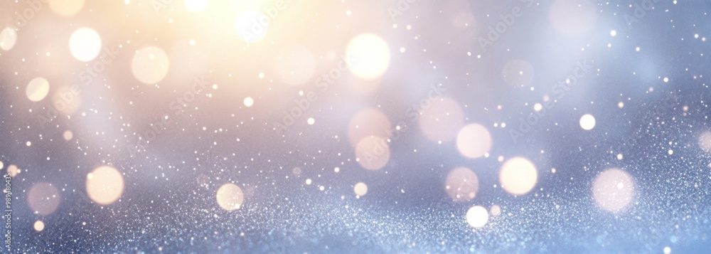 Obraz premium abstract backgrounf of glitter vintage lights . silver and white. de-focused. banner