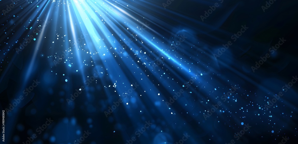 Abstract Blue Light Beam with Bokeh Effect Abstract Blue Light Beam with Bokeh Effect