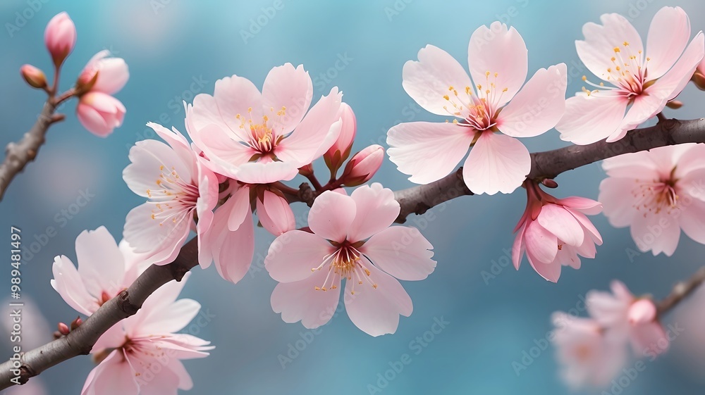 beauty pink bloom sakura flowers with blur background beauty pink bloom sakura flowers with blur background