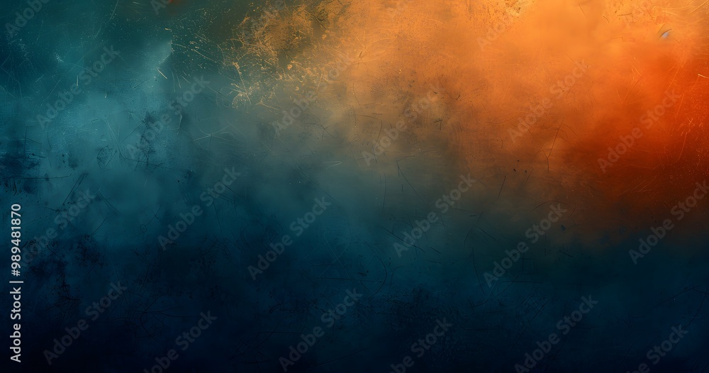 Obraz premium Abstract Grainy Texture Background with Orange and Blue Gradient