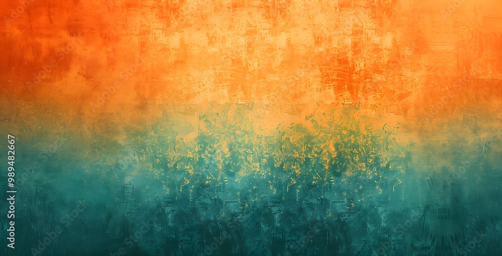 Obraz premium Abstract Blurred Orange Teal Gradient Background