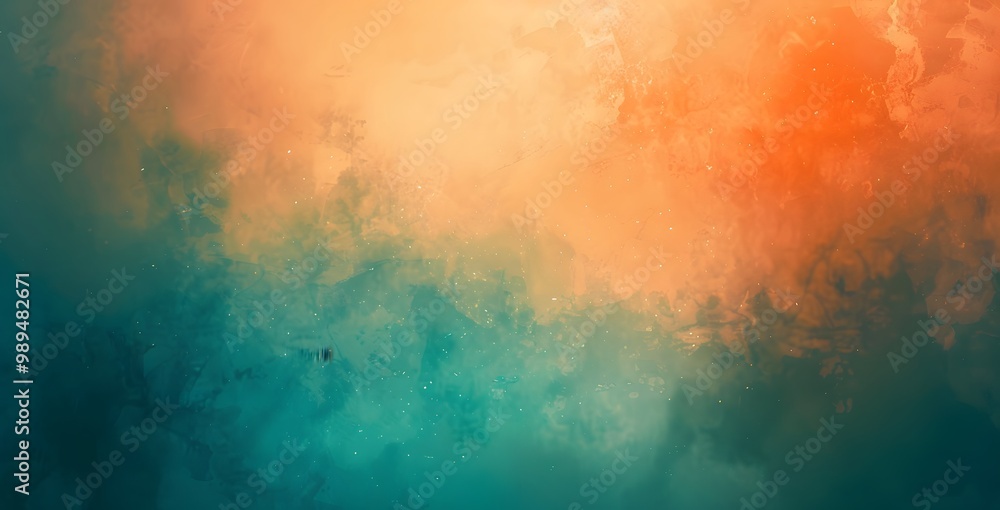 Fototapeta premium Abstract Orange Teal Gradient Blurred Background