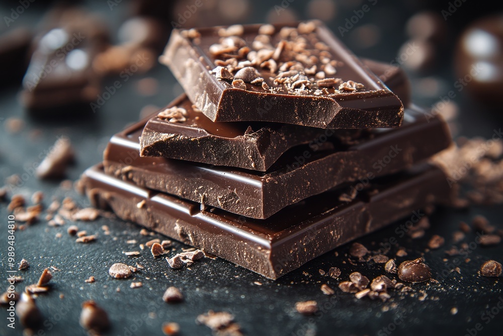 A Stack of Dark Chocolate Bars A Stack of Dark Chocolate Bars