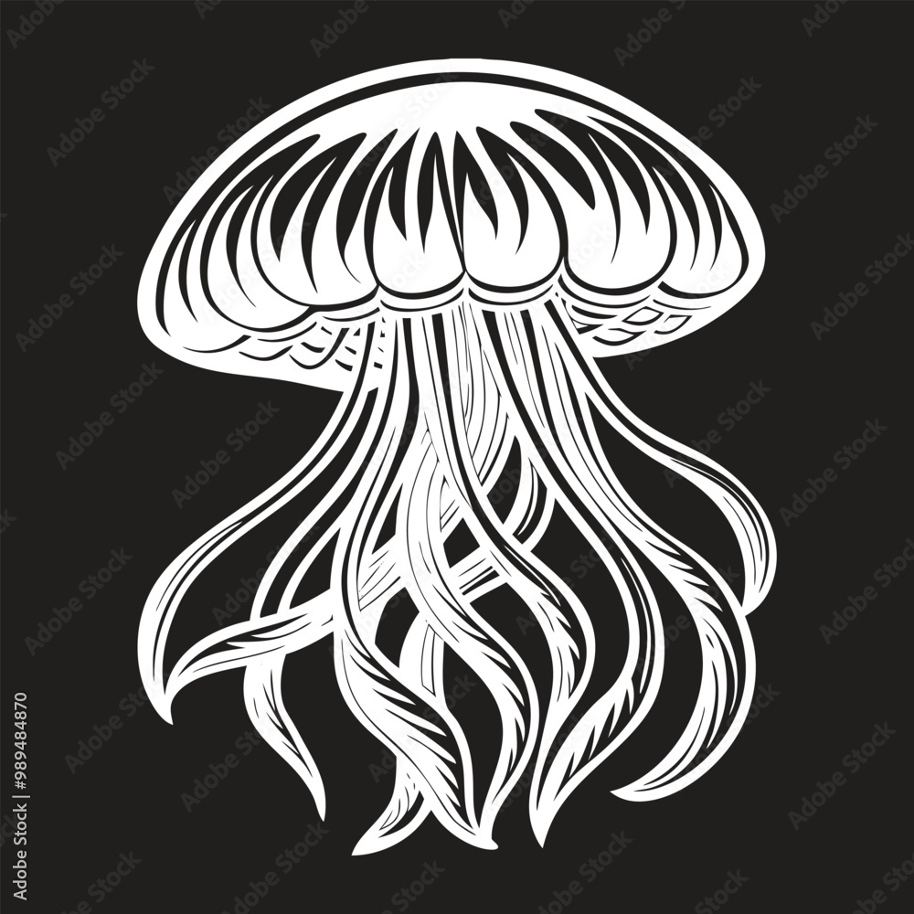 Hand drawn jellyfish. Vector illustration Hand drawn jellyfish. Vector illustration