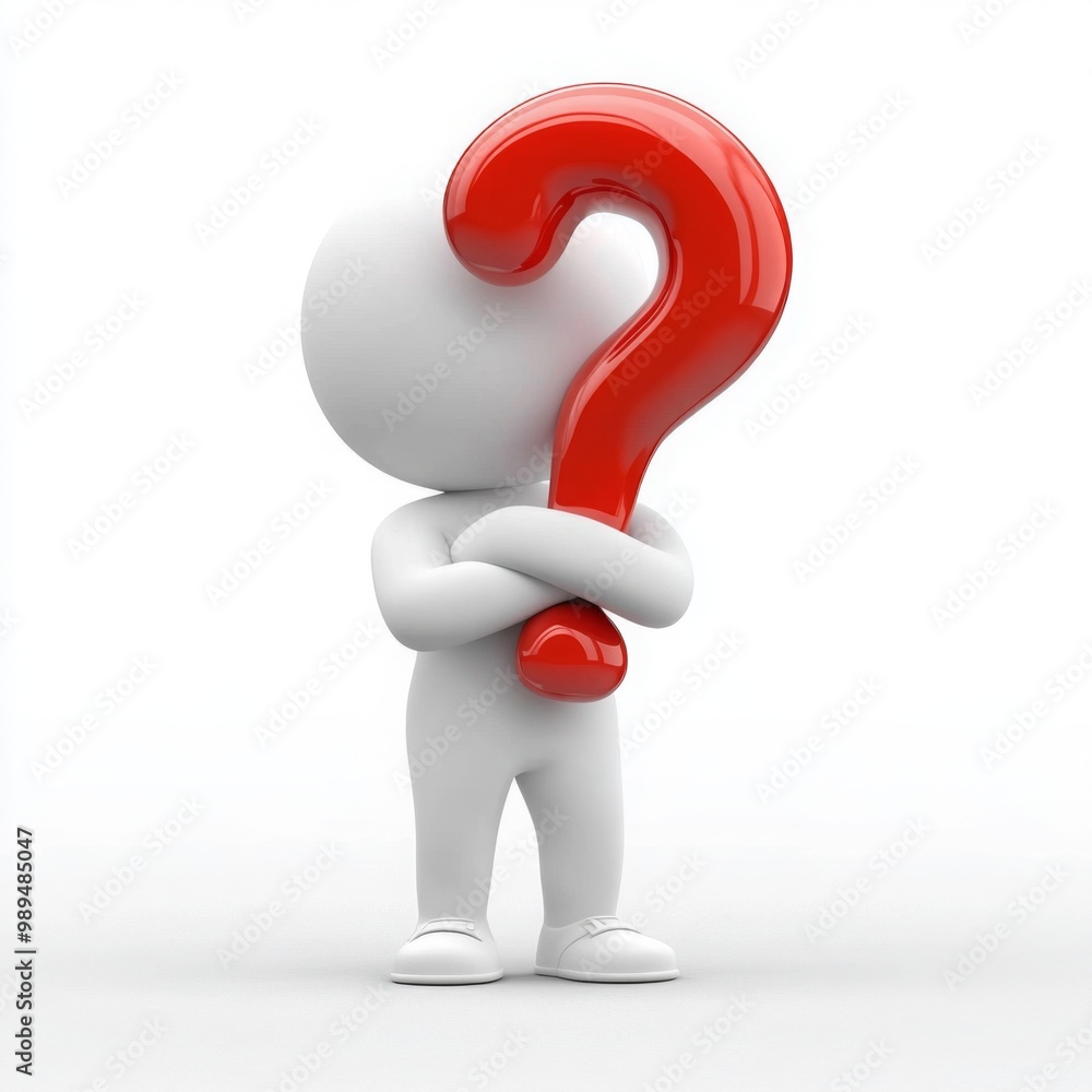 3d human with a red question mark 3d human with a red question mark