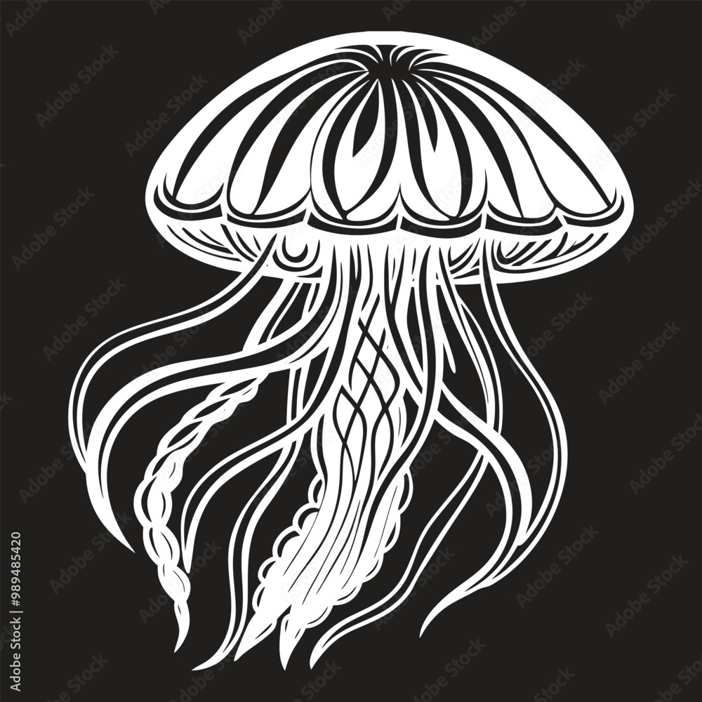 Hand drawn jellyfish. Vector illustration Hand drawn jellyfish. Vector illustration