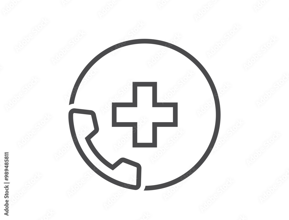 medical assistance line icon. call doctor icon. emergency call medicine symbol. doctor on call. isolated vector image in simple style medical assistance line icon. call doctor icon. emergency call medicine symbol. doctor on call. isolated vector image in simple style