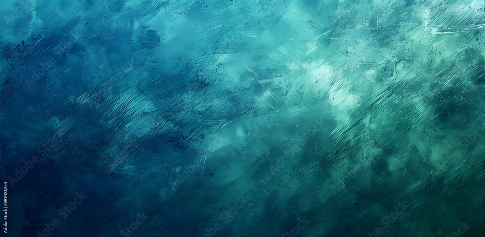 Abstract Blue and Green Gradient Background with Grainy Texture