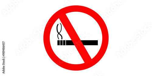 No Smok, No Smoking Icon isolated on white. 