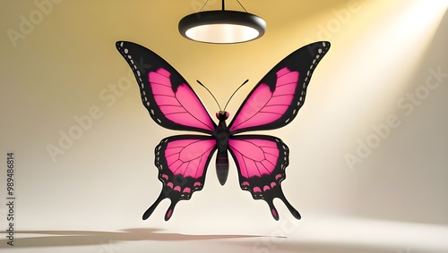 bees abd butterfly iin lightining background photo