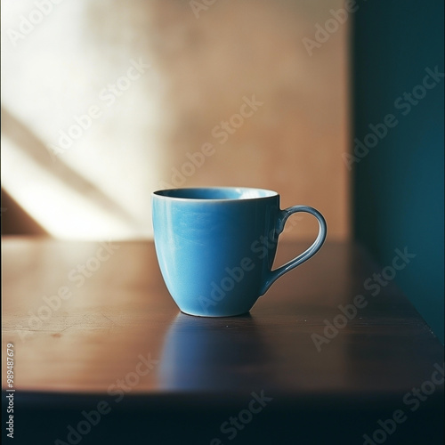 Wallpaper Mural Blue porcelain retro cup Torontodigital.ca