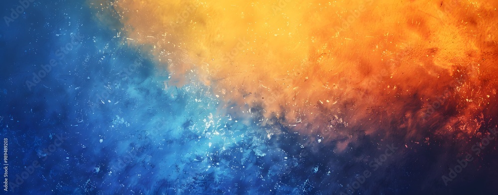 Fototapeta premium Abstract Blue Orange Gradient Background with Noise