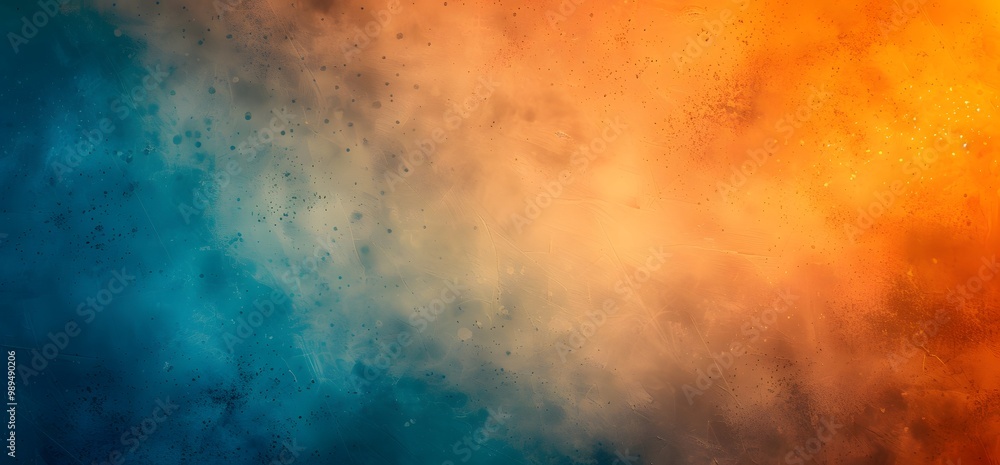 Abstract Orange Blue Gradient Background With Grain Texture Abstract Orange Blue Gradient Background With Grain Texture