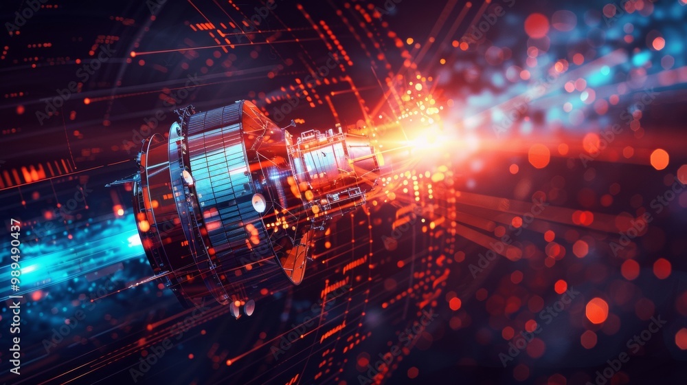 Futuristic Energy Beam Device in Digital Space Futuristic Energy Beam Device in Digital Space