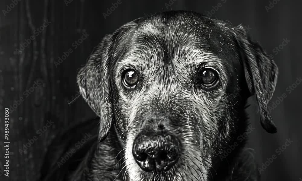 Black and White Portrait of a Senior Labrador Black and White Portrait of a Senior Labrador