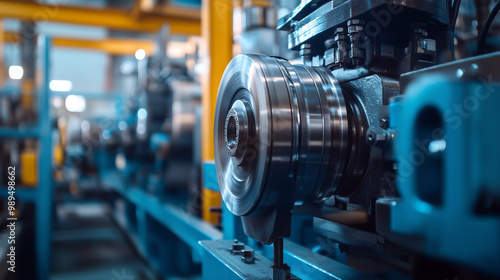 Large industrial machine in modern factory workshop