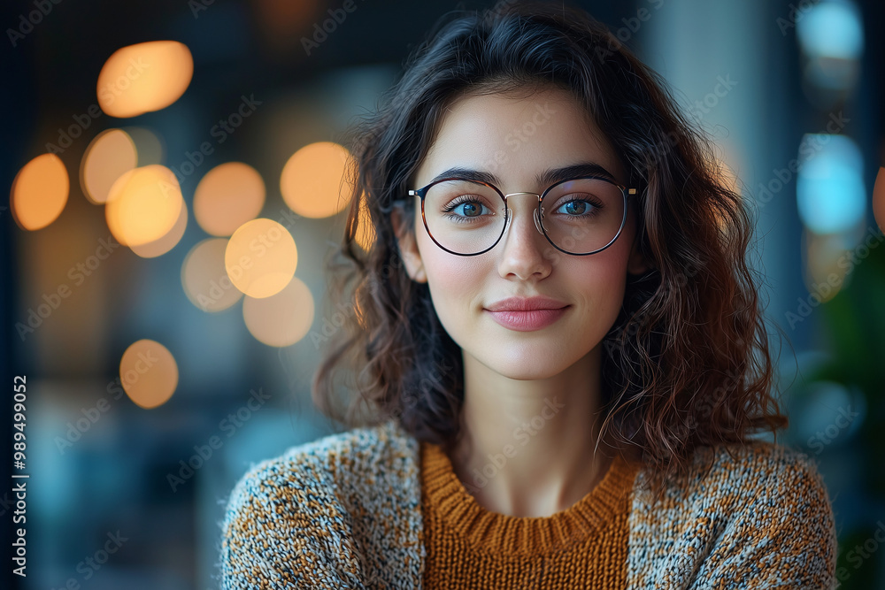 Portrait of a Smiling Woman with Glasses Portrait of a Smiling Woman with Glasses