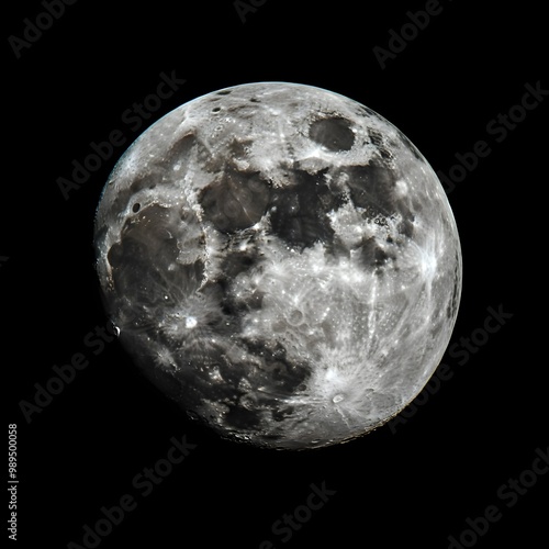 moon in space, the moon on a balck background
 photo