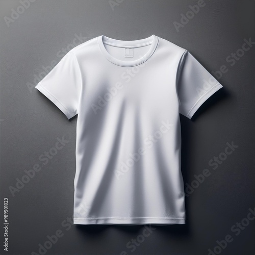 plain white t-shirt on gray background