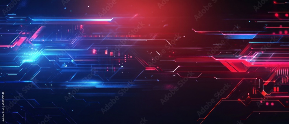 Abstract Digital Art with Red and Blue Abstract Digital Art with Red and Blue