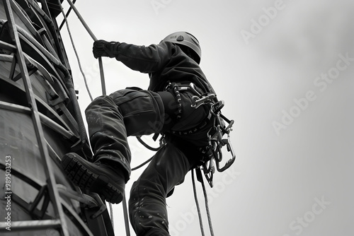 climber on a ladder
