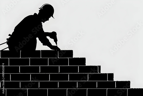 silhouette of a worker