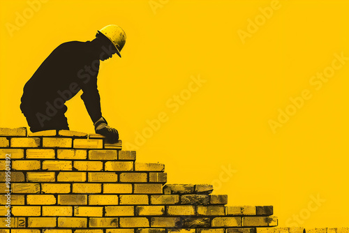silhouette of a worker