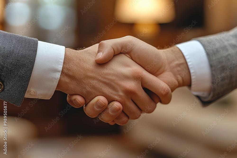Two businessmen shaking hands in agreement