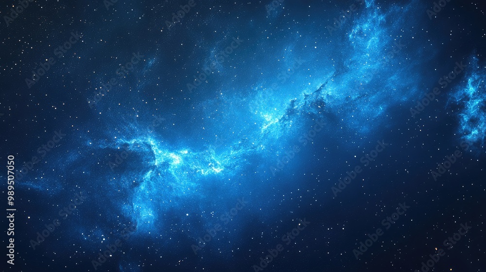 Abstract blue galaxy with starry sky and nebula creating a conceptual illustration of cosmic beauty Abstract blue galaxy with starry sky and nebula creating a conceptual illustration of cosmic beauty
