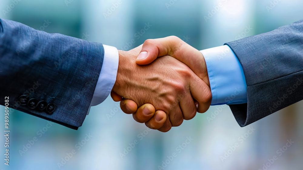 Two men shaking hands in a business setting. Two men shaking hands in a business setting.