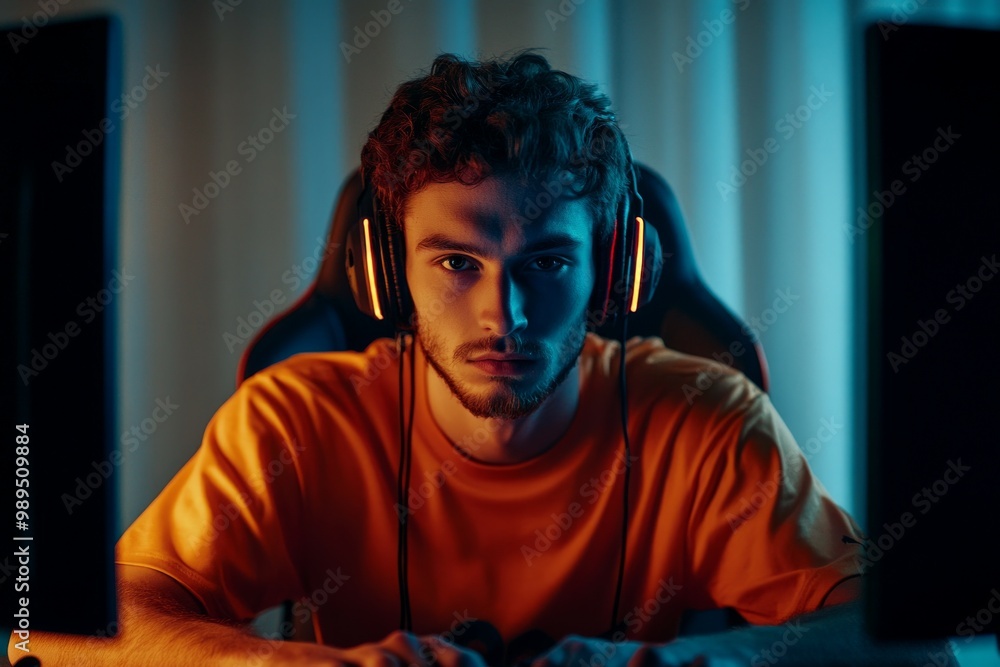 man streamer, gamer playing video game man streamer, gamer playing video game