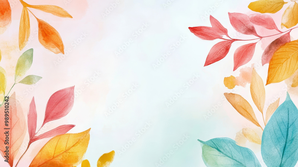 Autumn watercolor leaves background in warm tones, featuring a delicate arrangement of colorful foliage. Beautiful seasonal art perfect for invitations, greeting cards, or seasonal designs. Autumn watercolor leaves background in warm tones, featuring a delicate arrangement of colorful foliage. Beautiful seasonal art perfect for invitations, greeting cards, or seasonal designs.