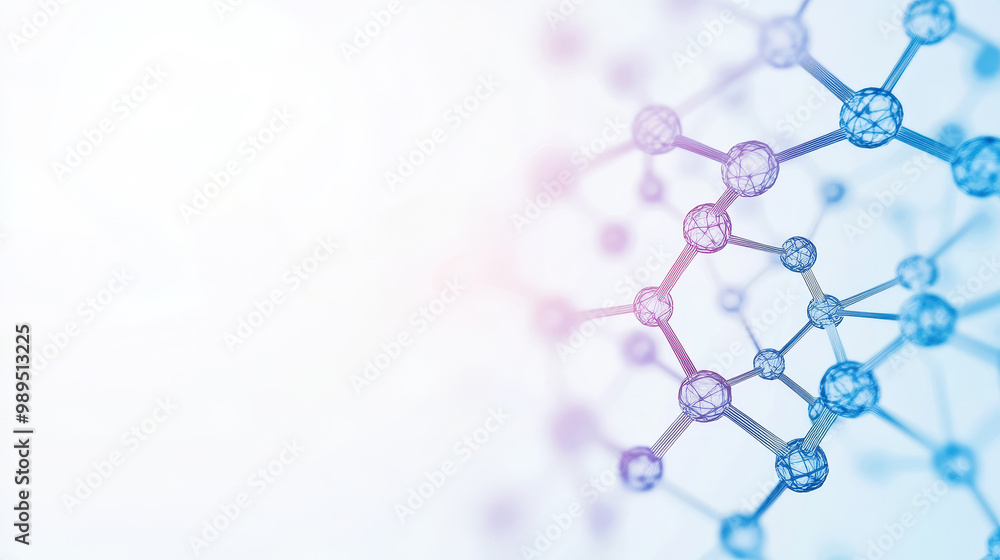 Abstract molecular structure on clean background representing science, chemistry, and biotechnology concepts with a modern and futuristic design Abstract molecular structure on clean background representing science, chemistry, and biotechnology concepts with a modern and futuristic design