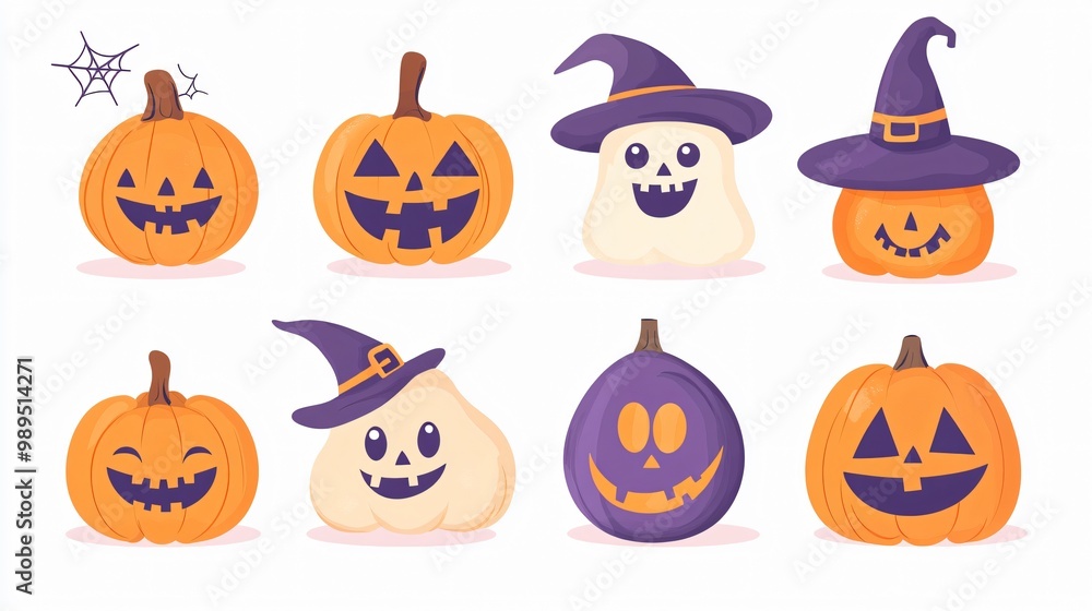 halloween pumpkins set halloween pumpkins set