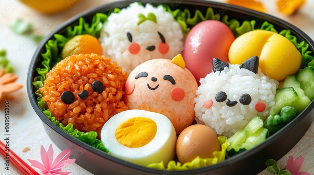 Children's lunch in Asian style. Sushi, rolls for children. Children's lunch in Asian style. Sushi, rolls for children.