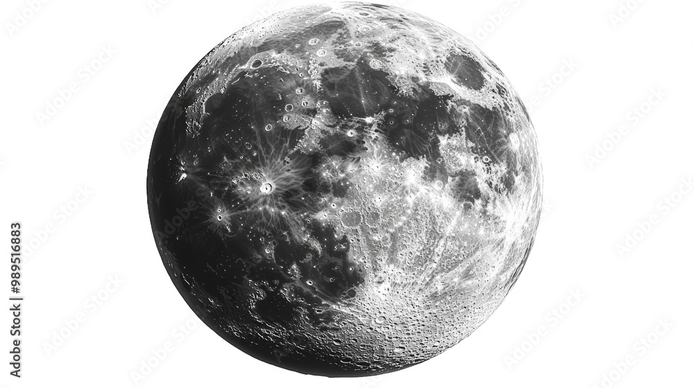 Detailed full moon, isolated, transparent background, png. Detailed full moon, isolated, transparent background, png.