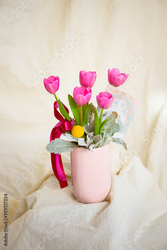 Simple tulip arrangement to gift to someone special.