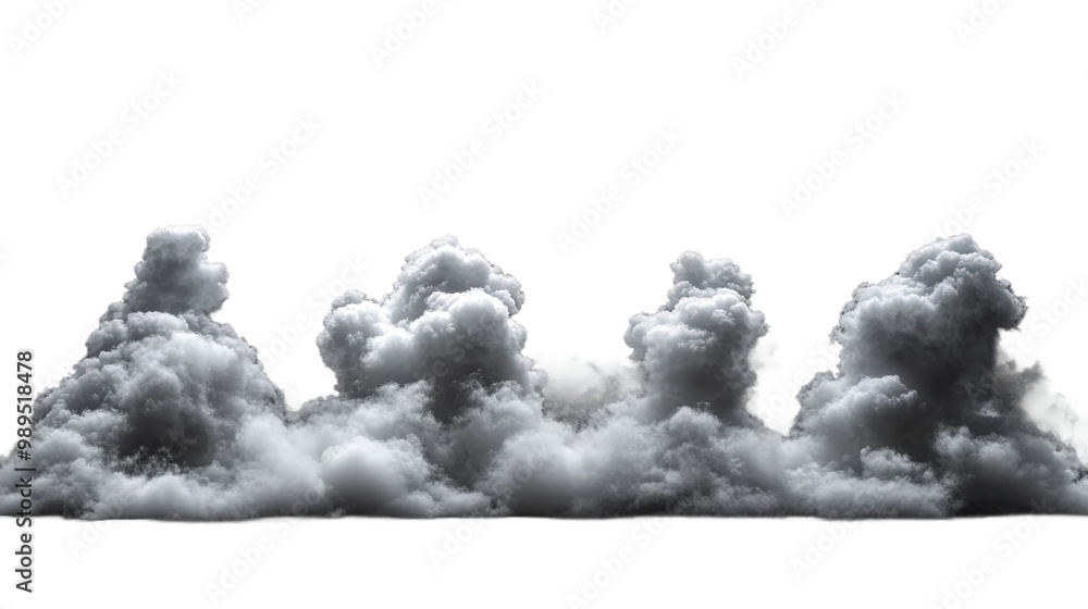 Dramatic Group of White Cumulus Clouds on Black Background Dramatic Group of White Cumulus Clouds on Black Background
