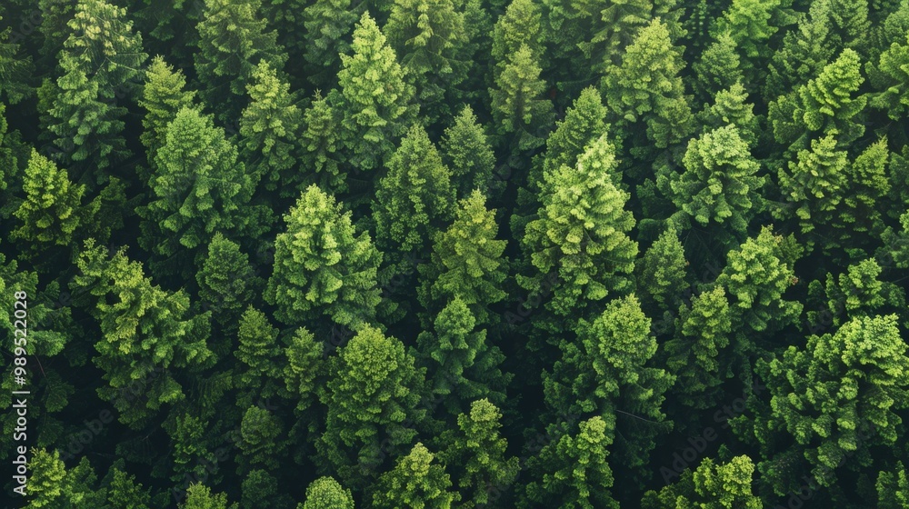 Fototapeta premium Forest landscape pattern background top view generated by ai