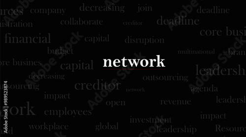 network word concept design illustration, business concept design. Headline news letter concept for business, startup, tech, trade, economy and commerce. Vector lettering illustration design.