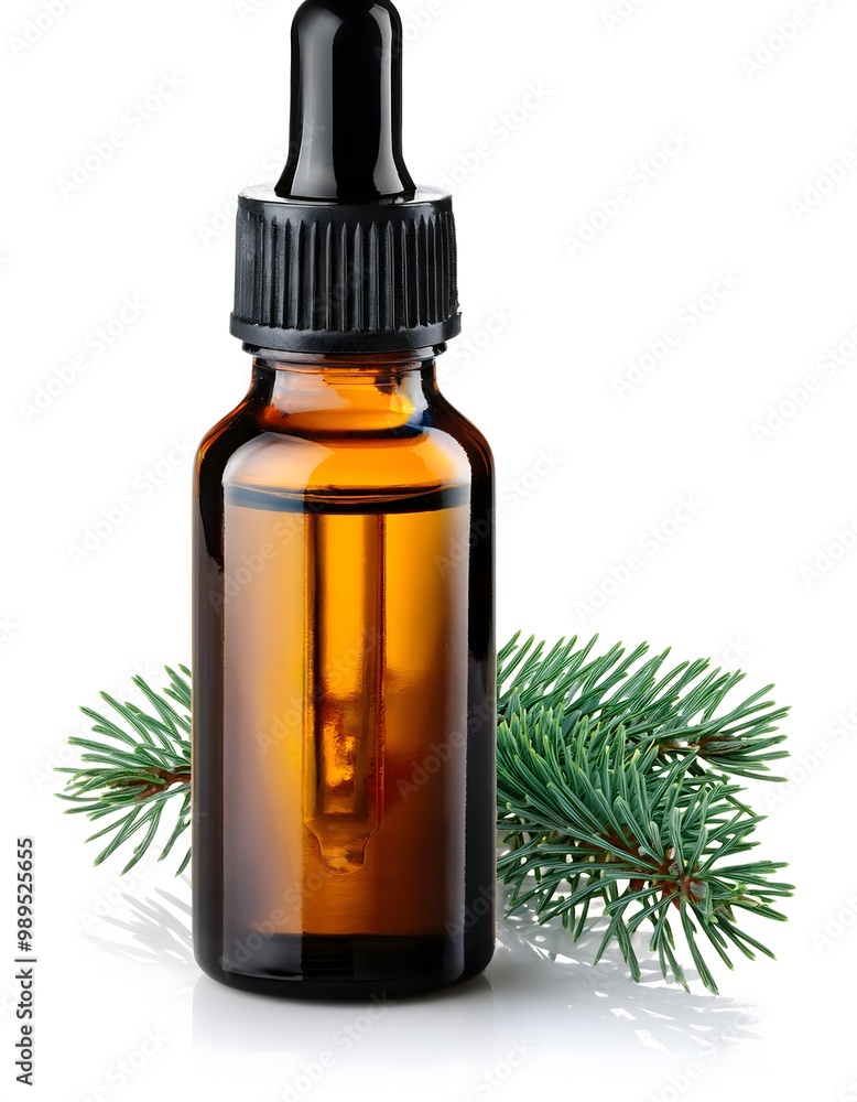 Fototapeta premium Black Spruce Essential Oil with Spruce Needles