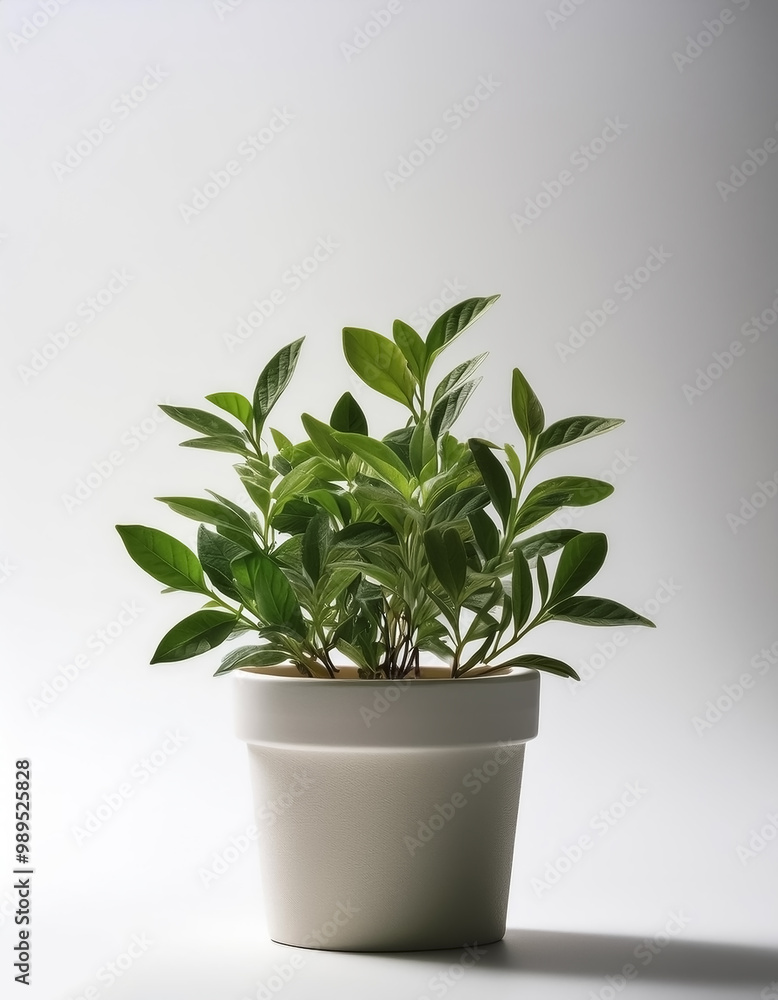 Small plant in a simple pot on a Minimalist background Small plant in a simple pot on a Minimalist background