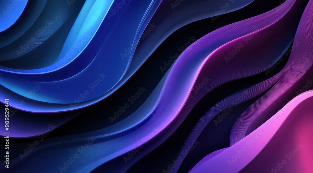 Obraz premium Abstract Flowing Blue and Purple Gradient Waves used for backgrounds and designs.