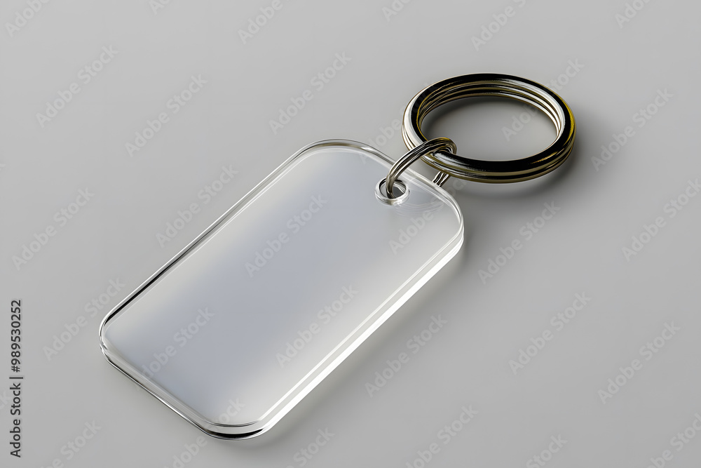 White Empty Acrylic Keychain 3D Realistic Mockup White Empty Acrylic Keychain 3D Realistic Mockup