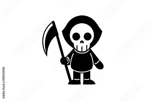 Fényképezés cute skellington bone mascot character cartoon vector illustration holding blood