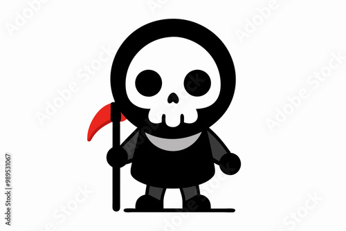 Fényképezés cute skellington bone mascot character cartoon vector illustration holding blood