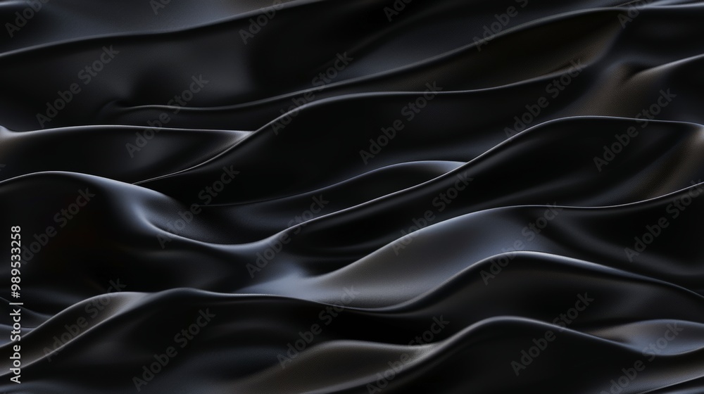This backdrop features a series of flowing waves in a deep black color, creating a smooth and calming pattern that evokes a sense of tranquility and minimalism