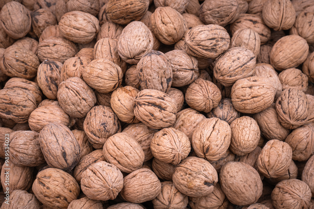 pile of shelled walnuts. bazaar market. pile of shelled walnuts. bazaar market.