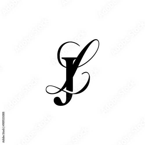 initial letter j with L script logo